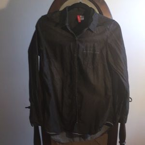 Divided by H&M black denim button down shirt